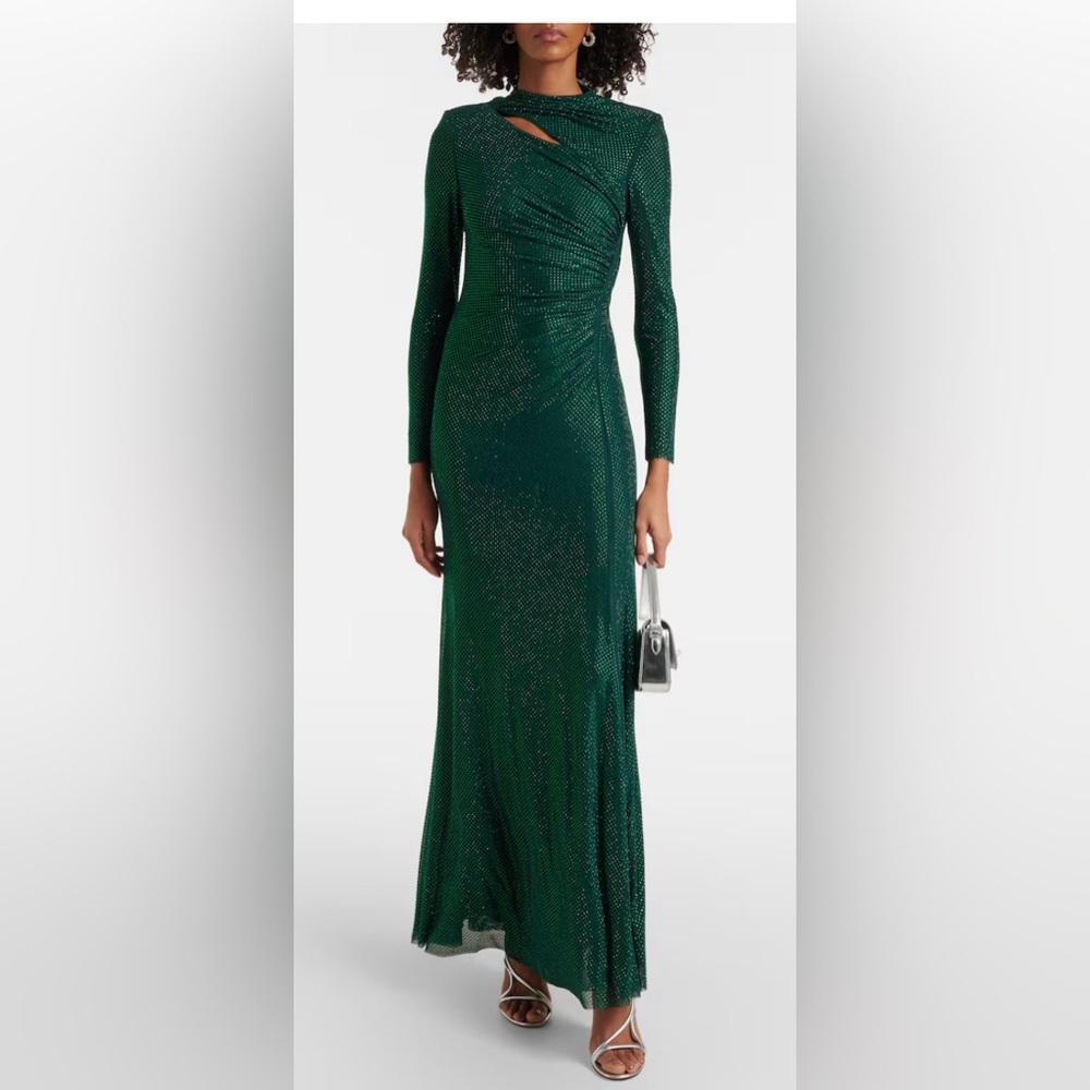 Self-Portrait Green Long Sleeve Dress